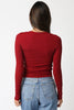 Abbey Long Sleeve Top - Scarlet