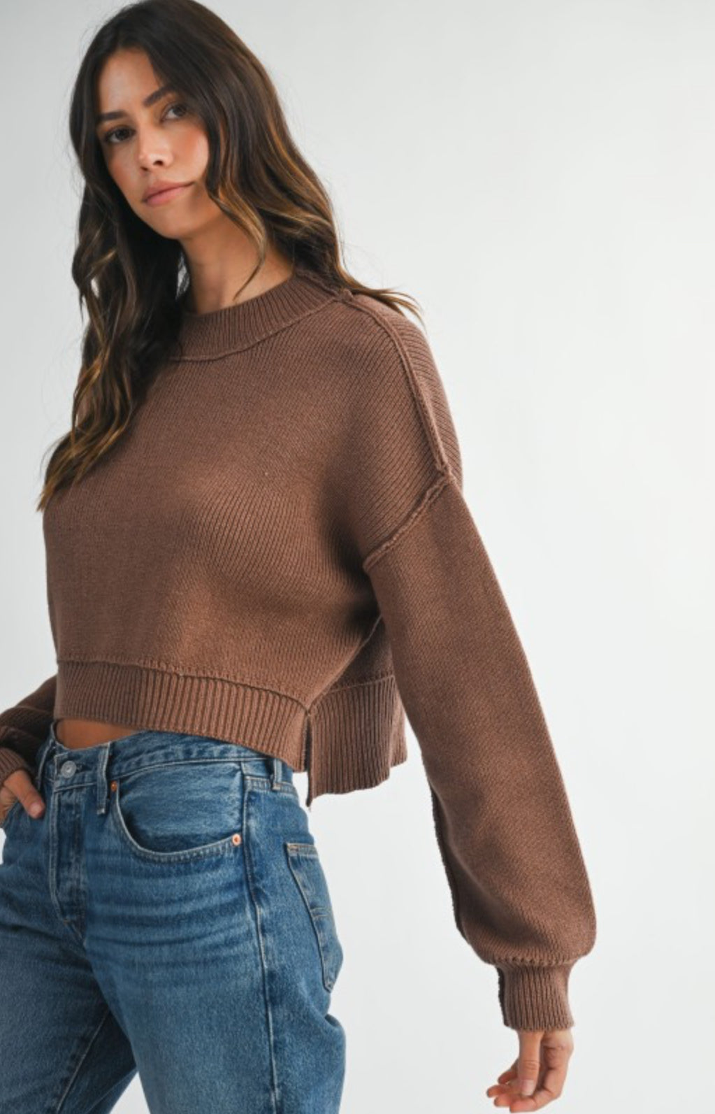 Mineral Mocha Cropped Sweater