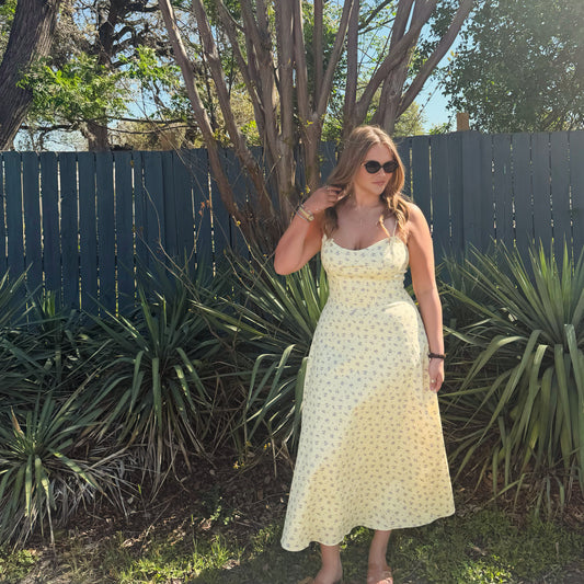 Lemon Blossom Midi Dress