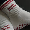 Hot Girls Do PILATES Socks - WHITE/RED