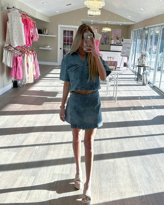 Sadie Denim Crop Top