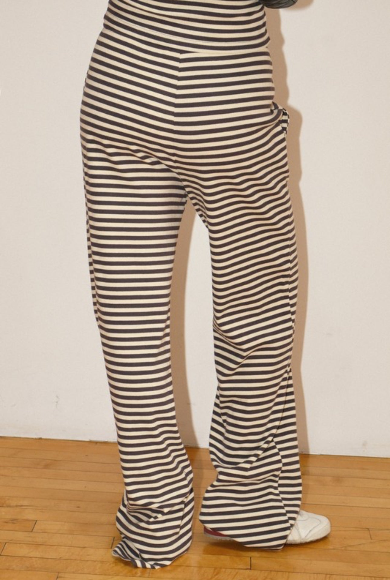 Charcoal Striped Drawstring Pants