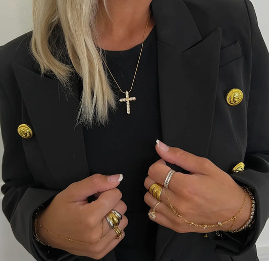 XL Diamond Cross Necklace