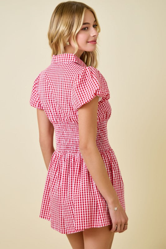 Picnic Date Gingham Romper