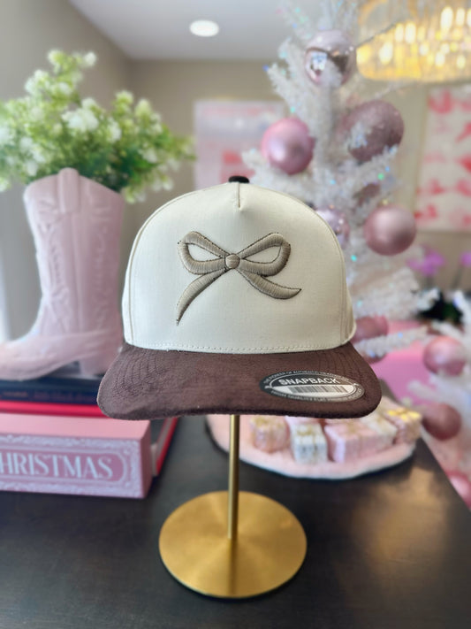 Bow Brown Suede Hat