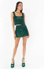 Tara Crop Top- Emerald Sequins
