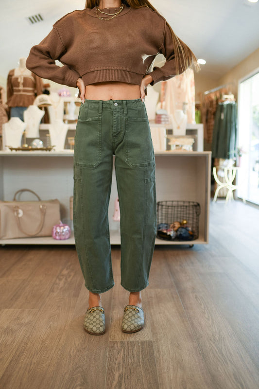 Olive Barrel Jeans