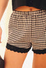 Gingham Lace Trim Shorts
