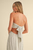 Elena Ivory Striped Strapless Maxi Dress