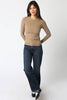 Abbey Long Sleeve Top- Light Khaki