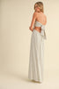 Elena Ivory Striped Strapless Maxi Dress