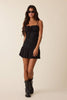 Noir Bloom Mini Dress