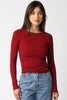 Abbey Long Sleeve Top - Scarlet
