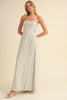 Elena Ivory Striped Strapless Maxi Dress