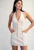Ecru Halter Mini Dress