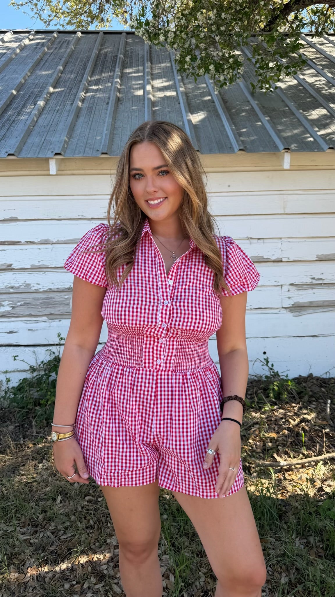 Picnic Date Gingham Romper