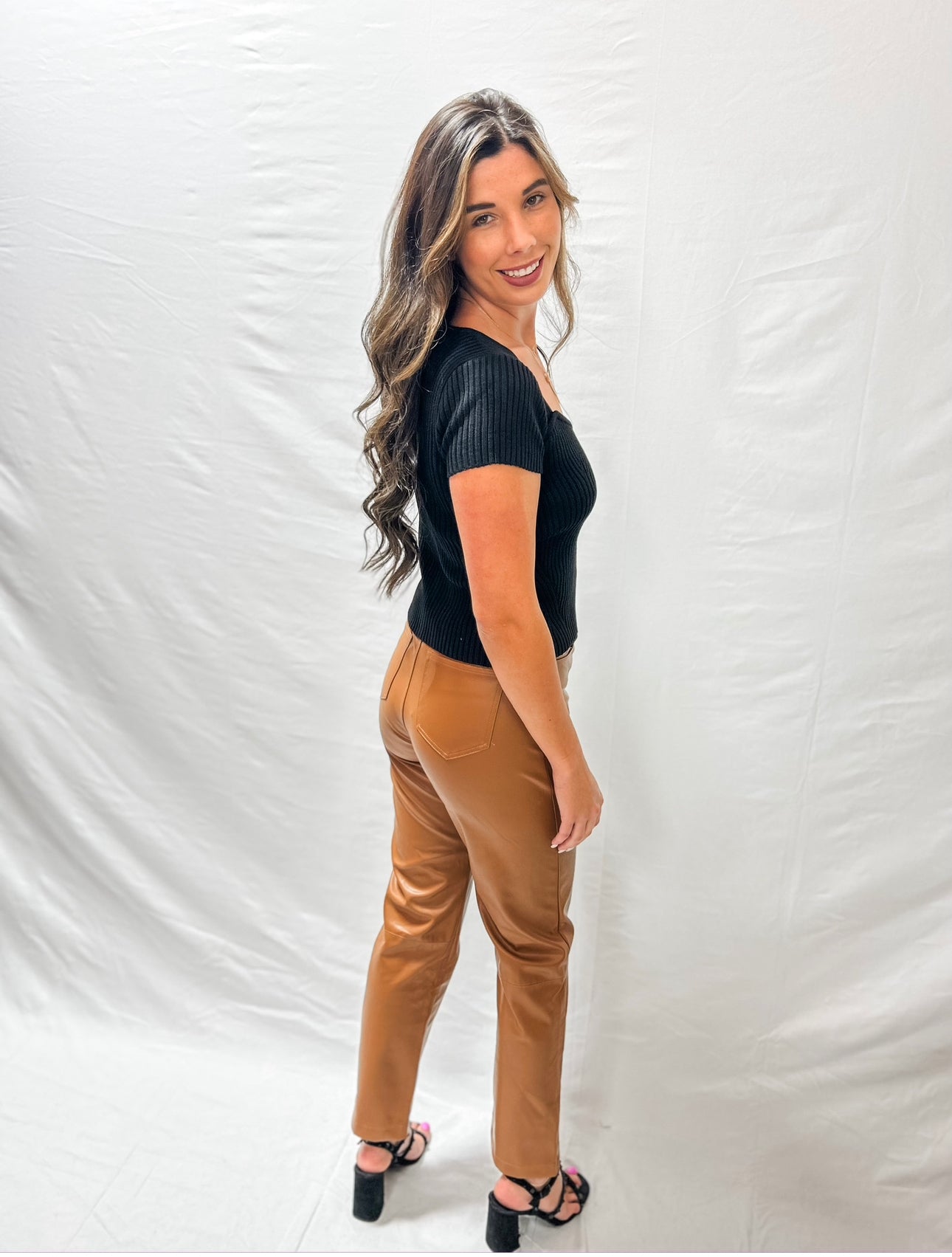 Gomez Camel Leather Pants