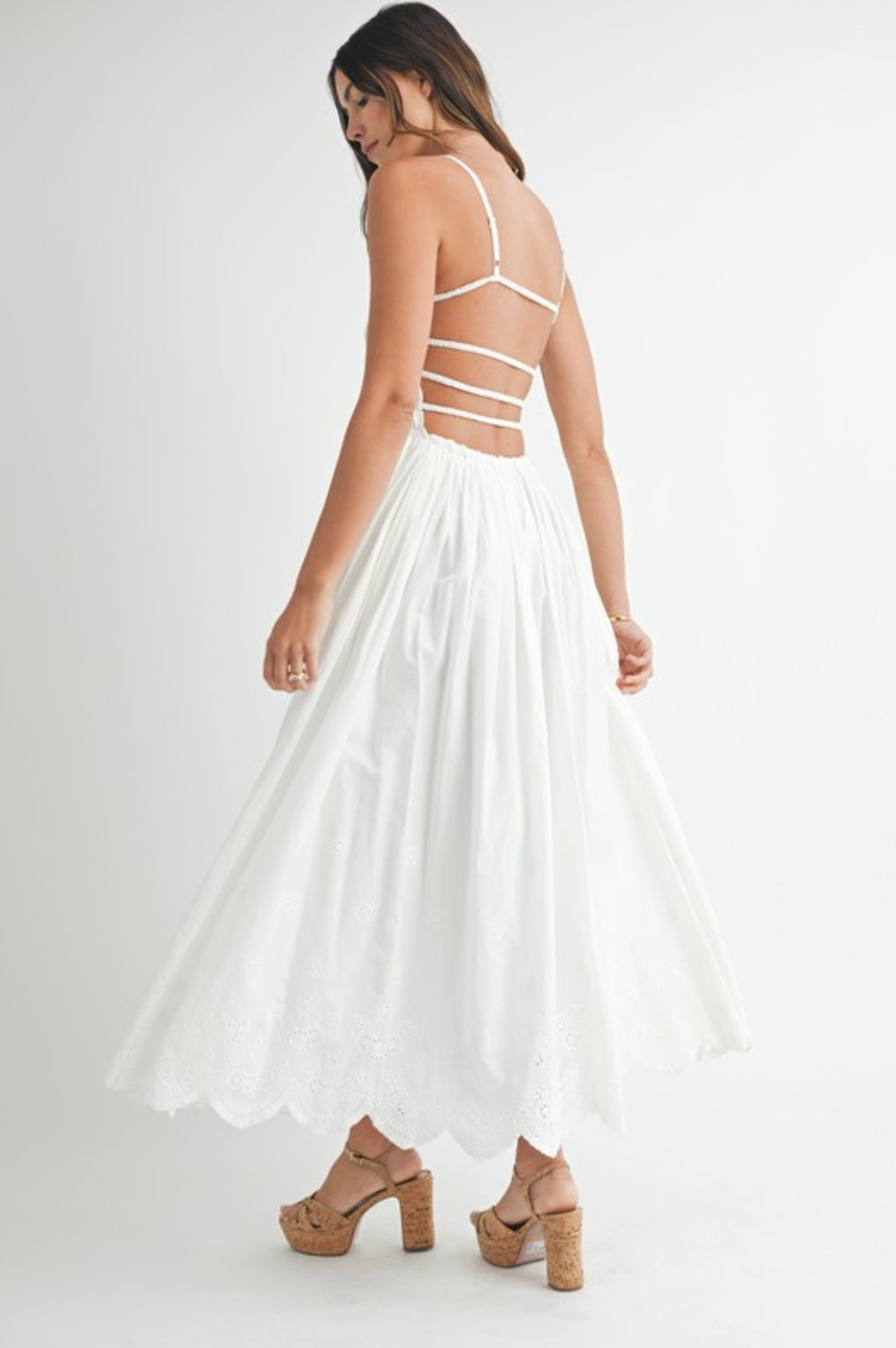 Eyelet Lace Midi Dress