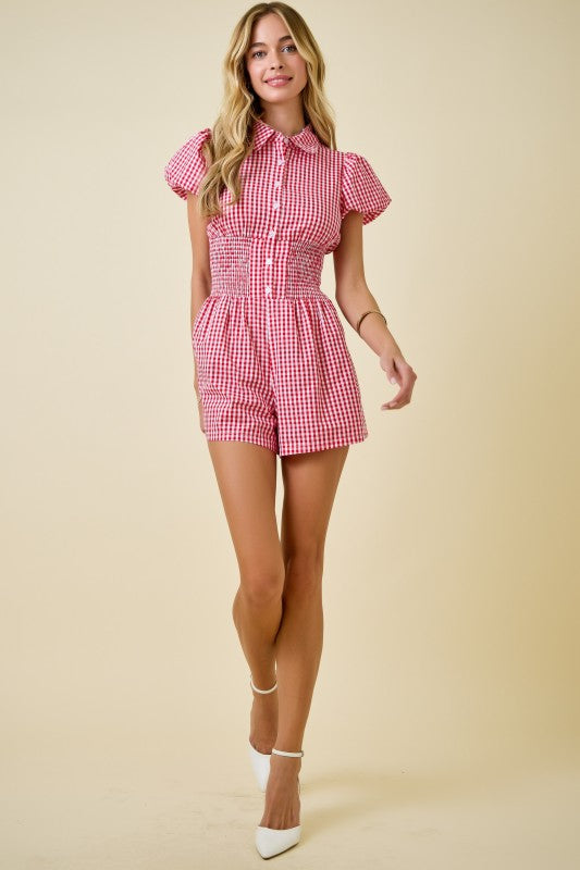 Picnic Date Gingham Romper
