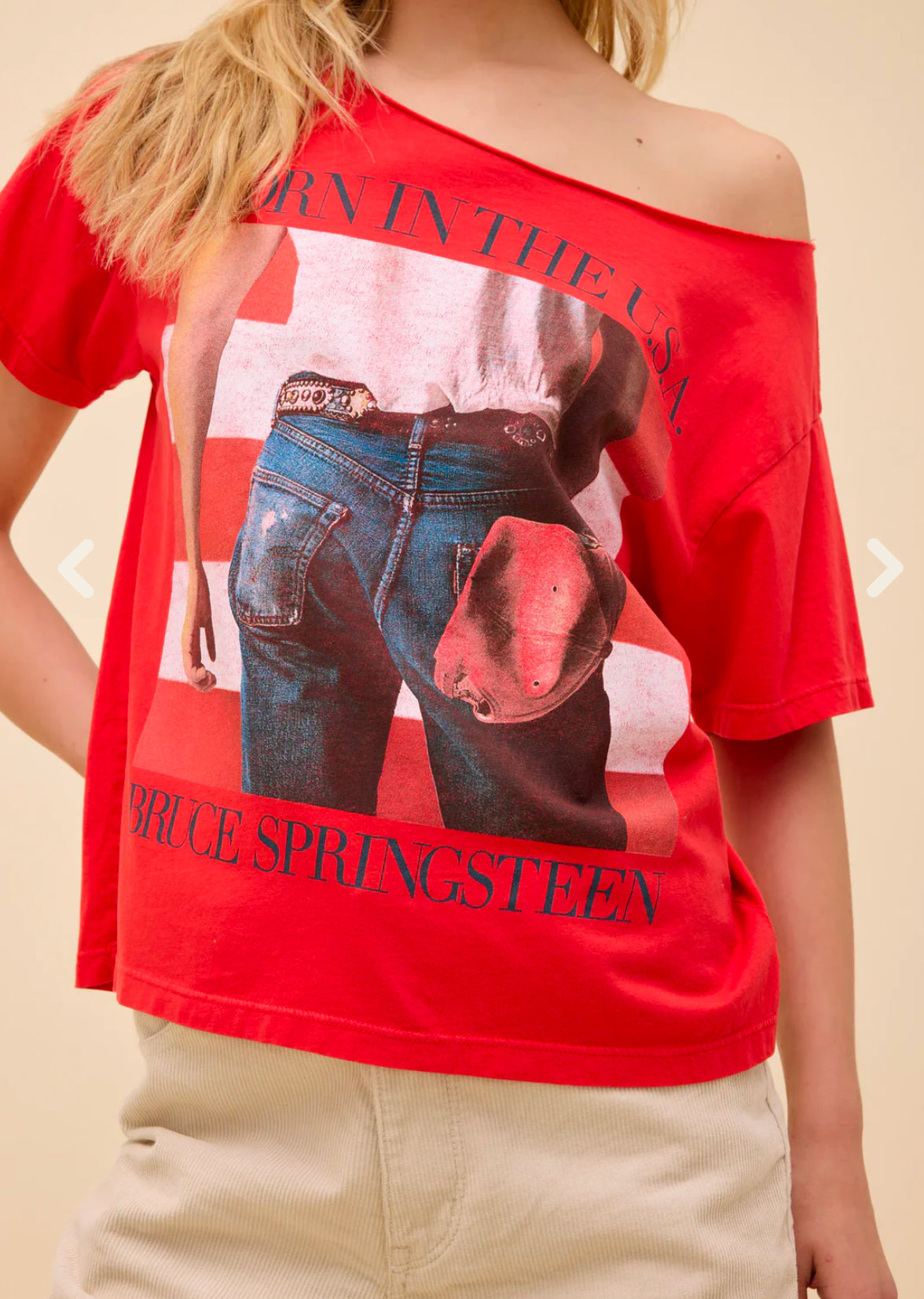 Bruce Springsteen Born In The USA Off The Shoulder Top