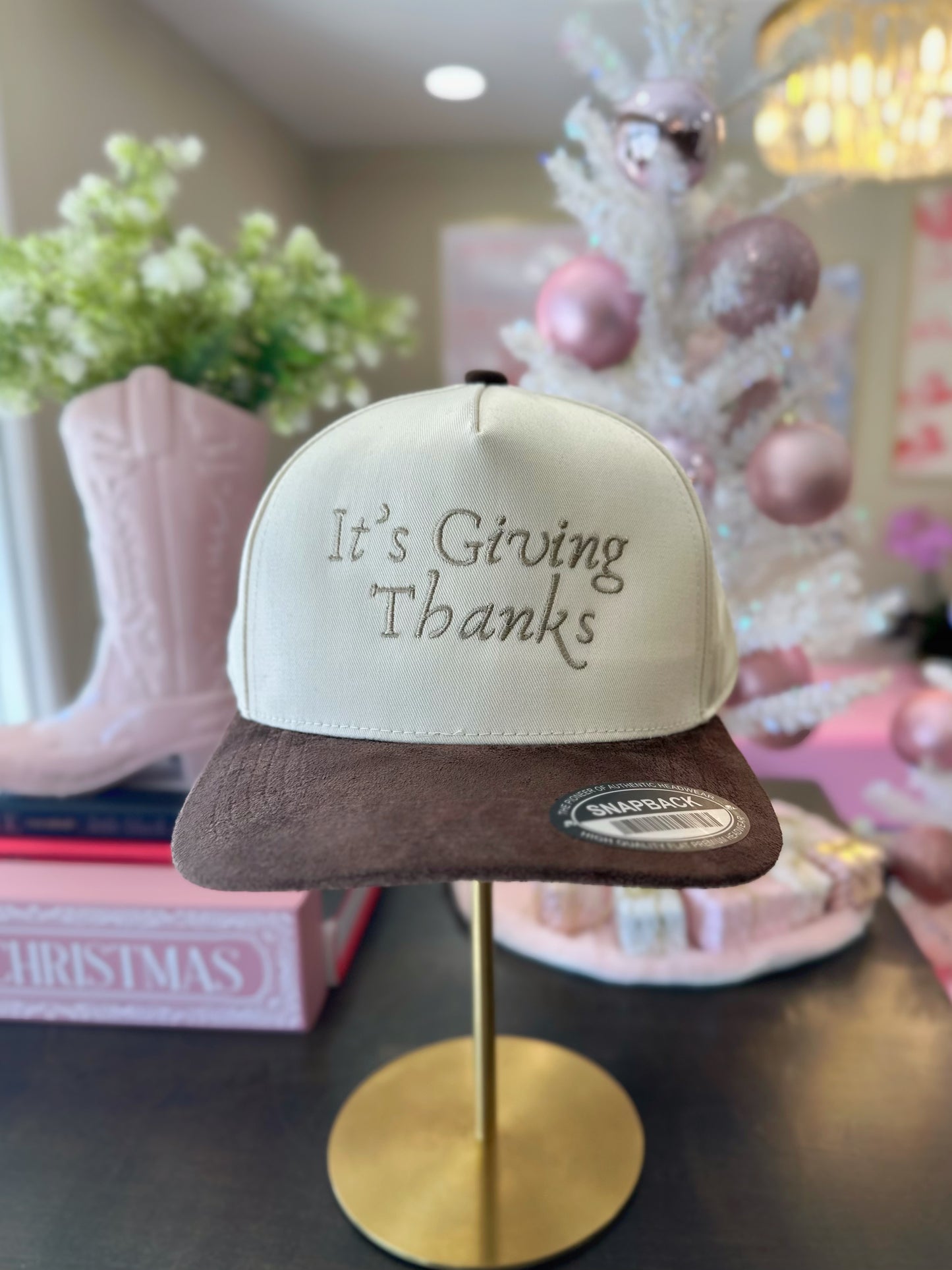Its Giving Thanks Brown Suede Hat