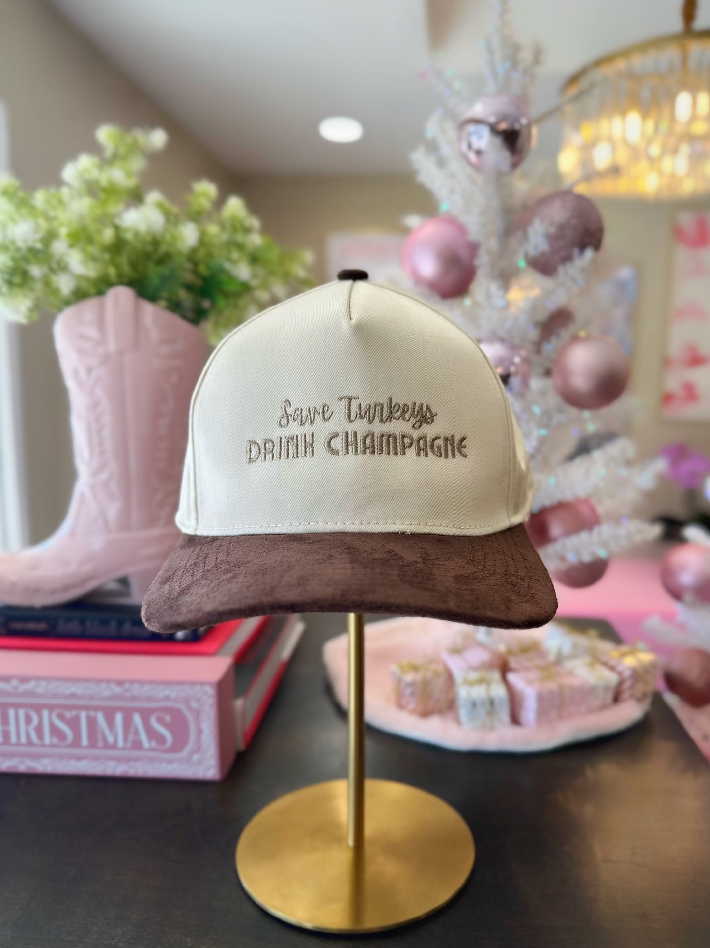 Save Turkeys Brown Suede Hat