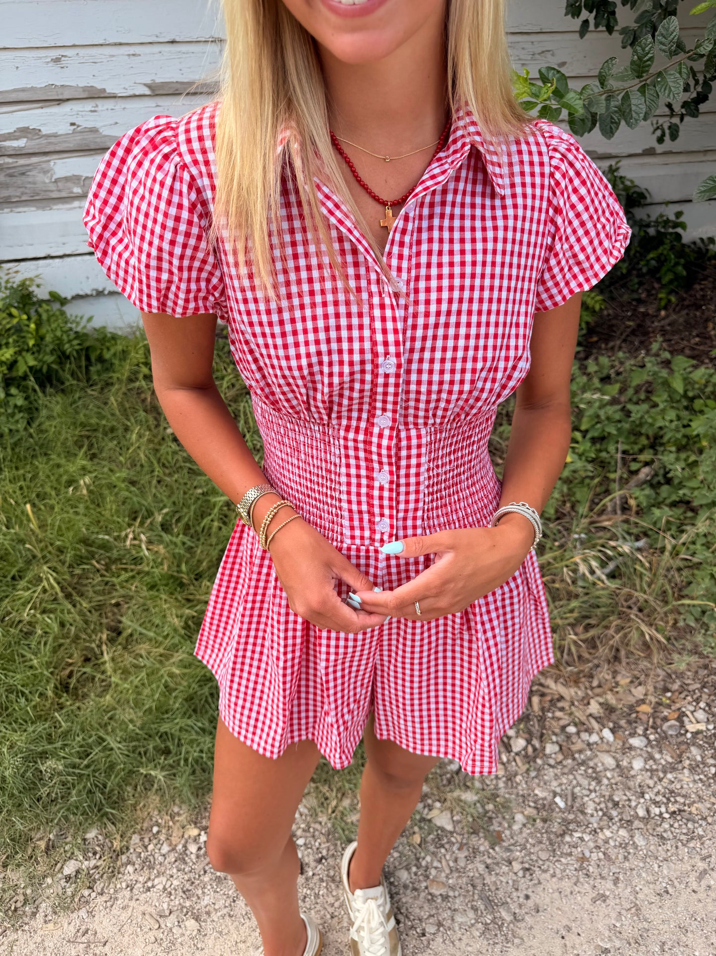 Picnic Date Gingham Romper
