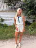 Denim Patchwork Polo Romper