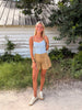 Desert Bloom Flared Twill Shorts