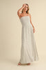 Elena Ivory Striped Strapless Maxi Dress