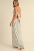 Elena Ivory Striped Strapless Maxi Dress