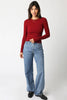 Abbey Long Sleeve Top - Scarlet