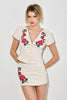 Rosalie Embroidered Cream Skort