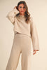 Melange Cropped Sweater Top And Straight Joggers