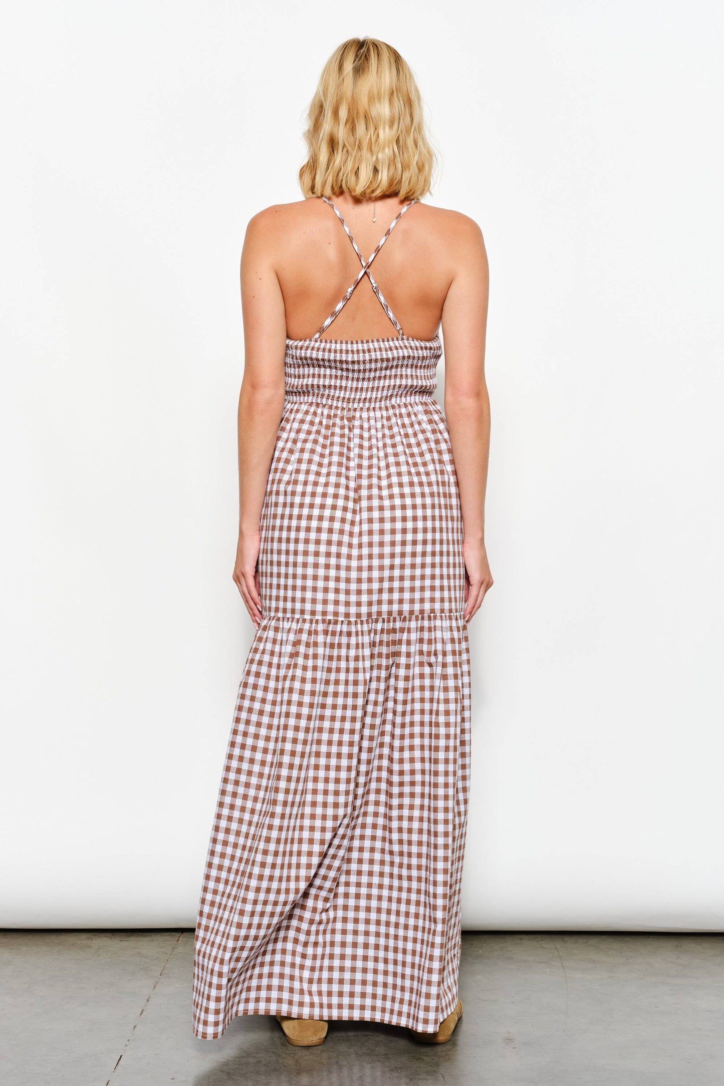 Paloma Gingham Tiered Maxi Dress