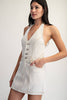 Ecru Halter Mini Dress
