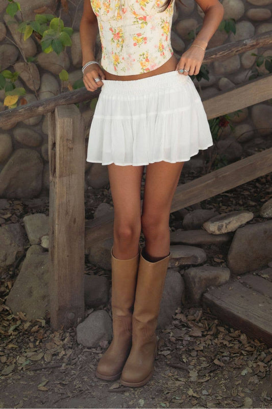 Crinkle Tiered Mini Skort
