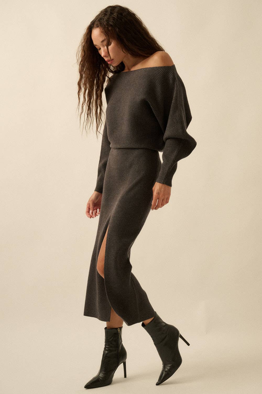 Dolman Midi Sweater Dress